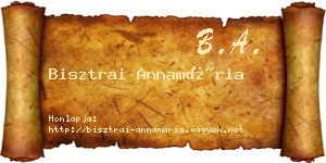 Bisztrai Annamária névjegykártya